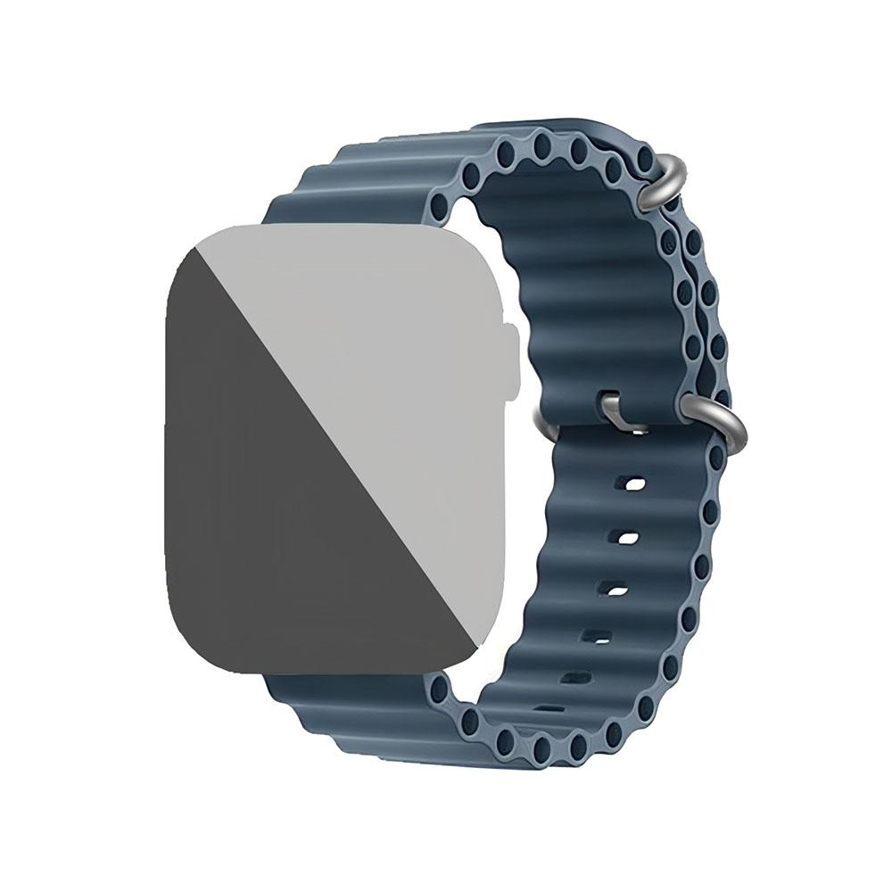 Apple watch 42/44/45/49mm. гофрирана силиконова каишка тъмно сиво