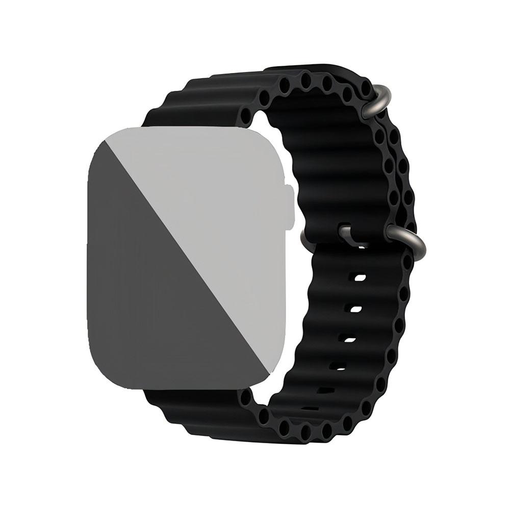 Watch band 22mm. гофрирана силиконова каишка черно