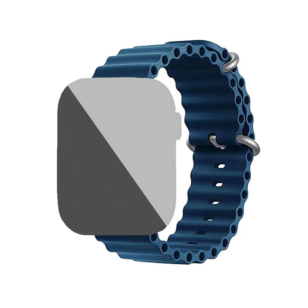 Watch band 22mm. гофрирана силиконова каишка тъмно синьо