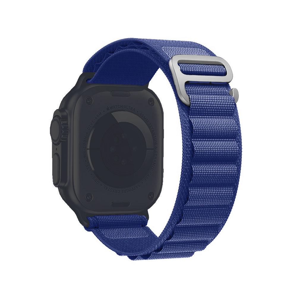 Apple watch 42/44/45/49mm. каишка текстилна с кука синьо