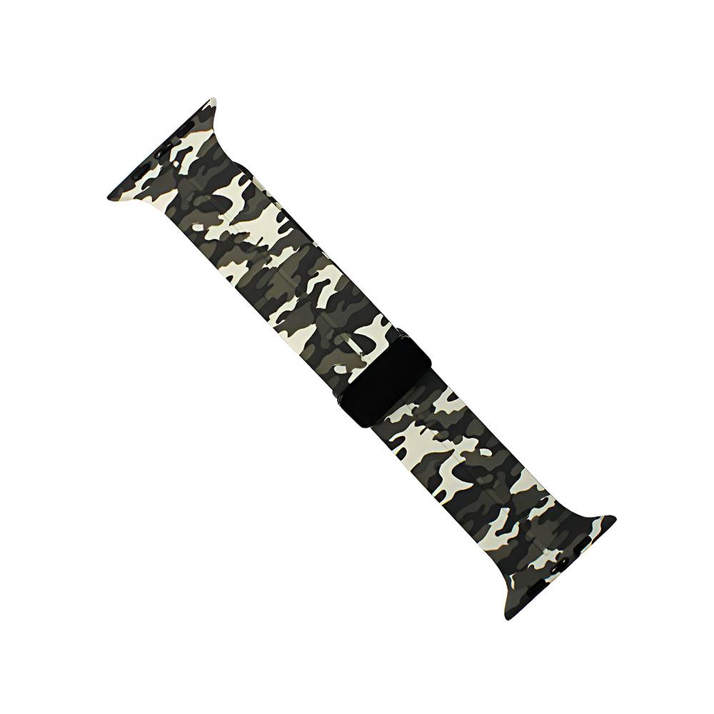Apple watch 42/44/45/49mm. каишка силиконова камуфлаж каки