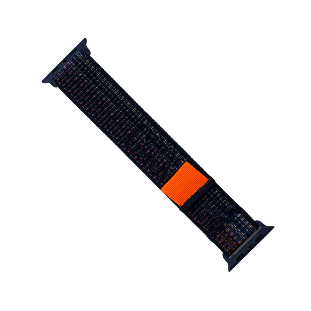 Apple watch 42/44/45/49mm. каишка ластична цветна синьо