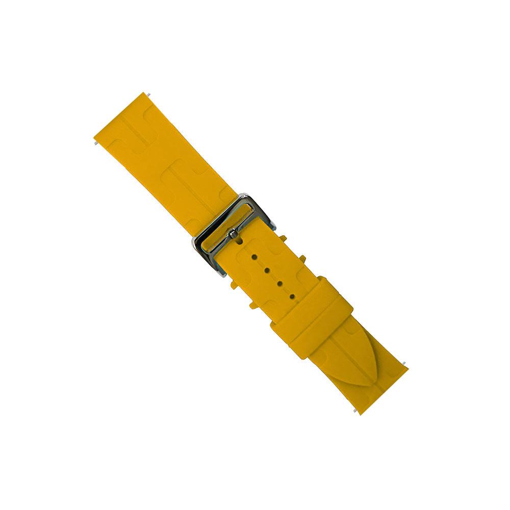 Watch band 22mm.  силиконова каишка с катарама жълто