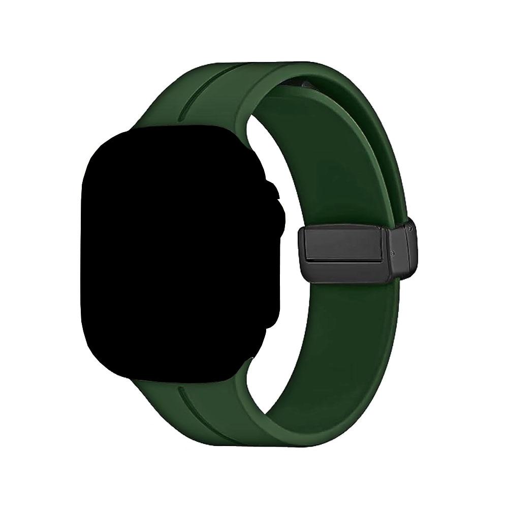 Apple watch 42/44/45/49mm. силиконова каишка с магнит зелено