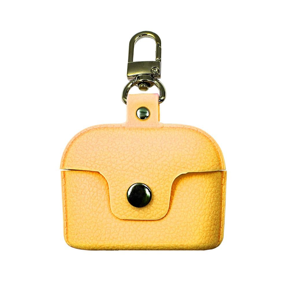 Калъф за Airpods 3 шагре с карабина жълто