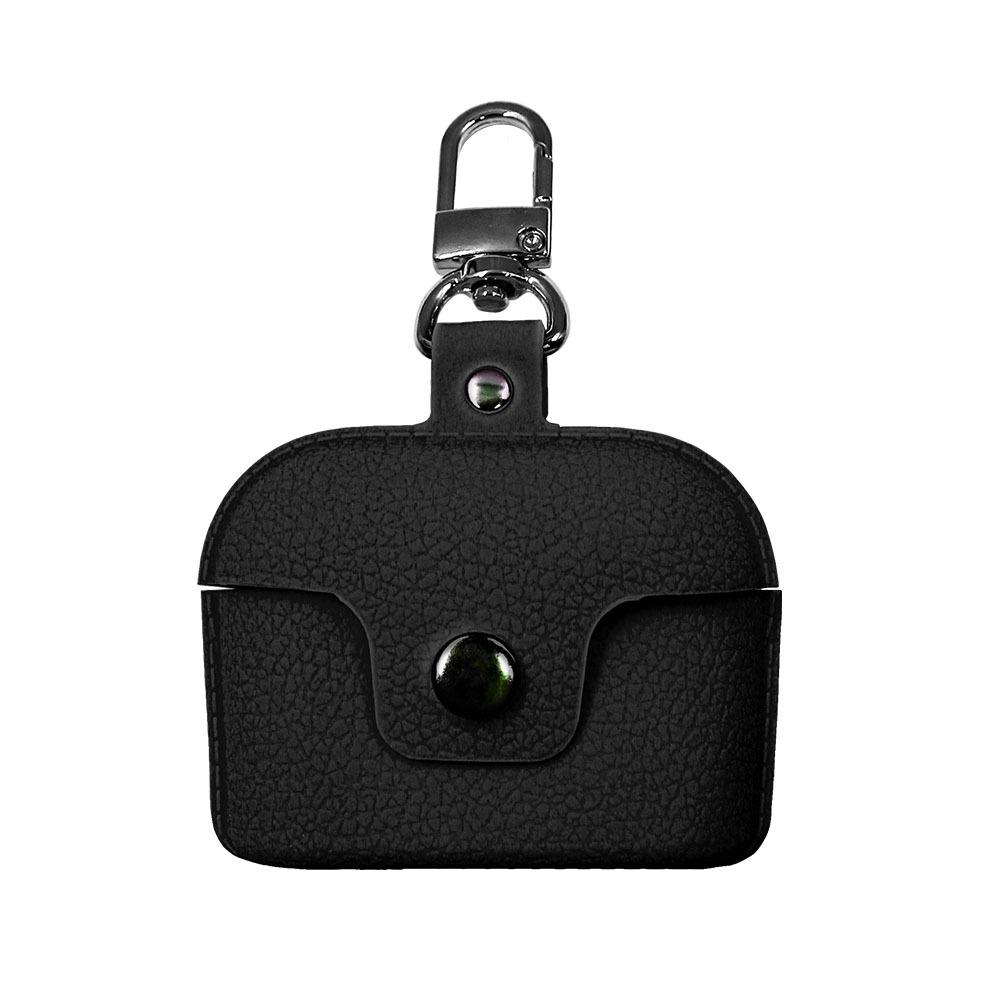 Калъф за Airpods 3 шагре с карабина черно