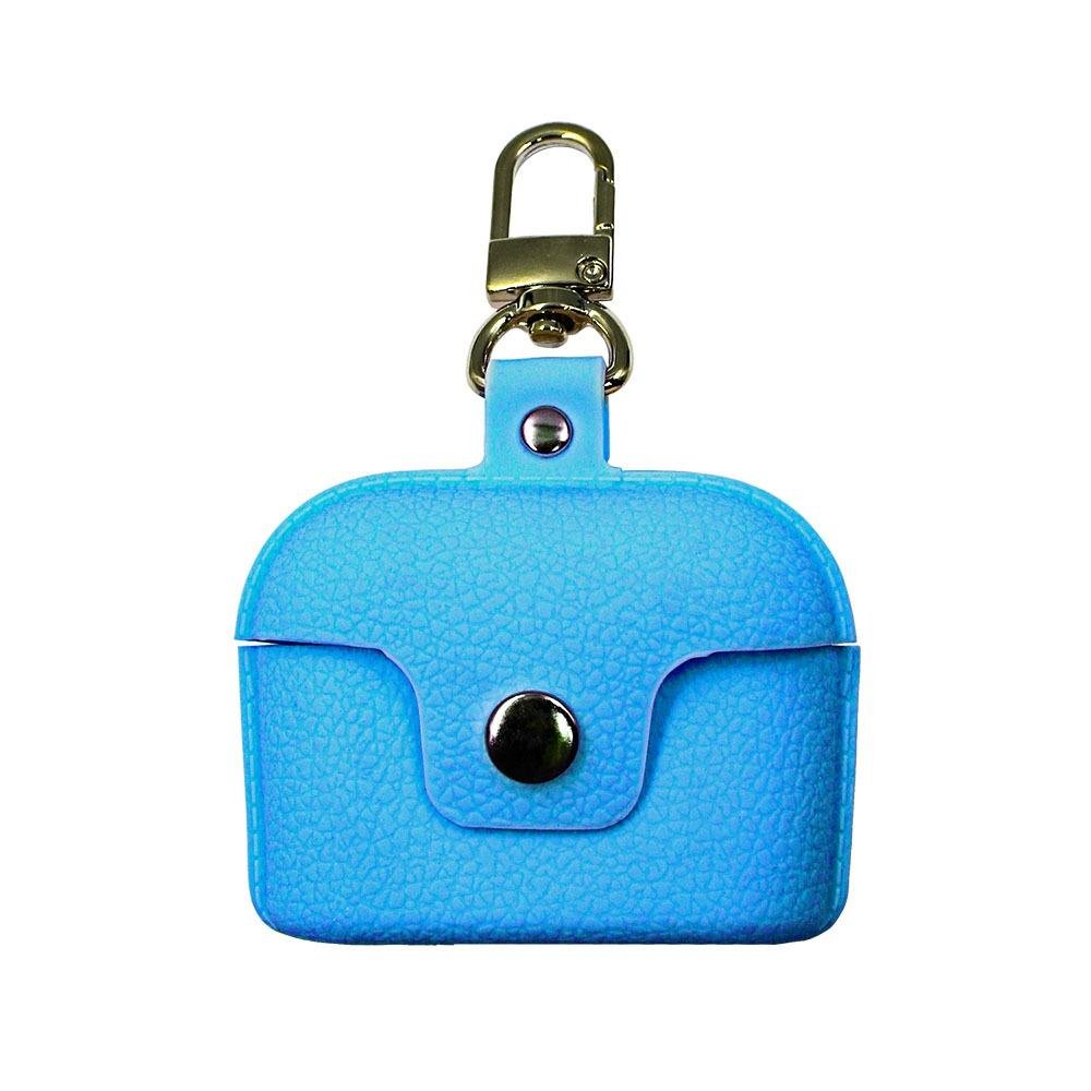 Калъф за Airpods Pro 2 шагре с карабина синьо