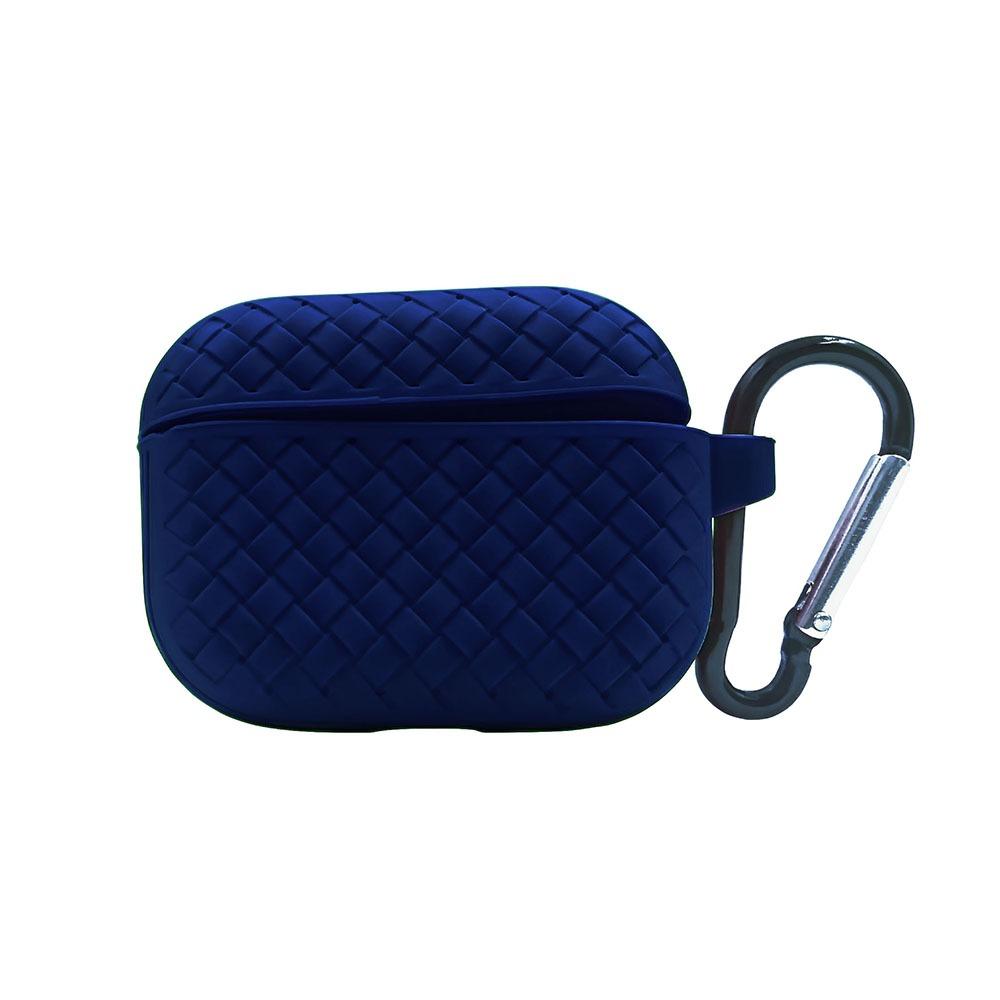 Калъф за Airpods Case Pro мрежа с карабина син