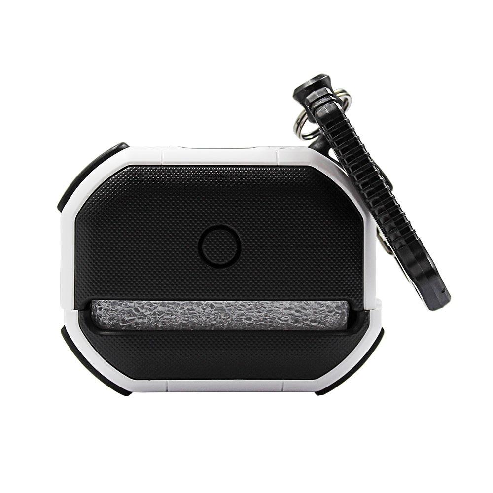 Калъф за Airpods Pro 2 брониран с карабина бял